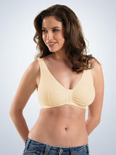 Load image into Gallery viewer, 110 Cotton Front Closure Leisure Bra Ecru