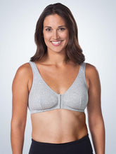 Load image into Gallery viewer, 110 Cotton Front Closure Leisure Bra Heather Grey