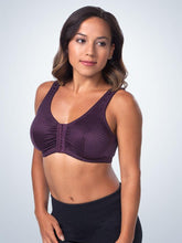 Load image into Gallery viewer, 151 Zig-Zag Weave Front-Closure Leisure Bra Blackberry