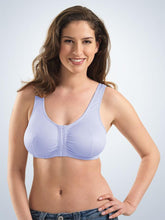 Load image into Gallery viewer, 151 Zig-Zag Weave Front-Closure Leisure Bra Black Periwinkle