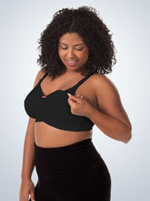 Load image into Gallery viewer, 4001 Cotton Wirefree Nursing Bra 2-Pack Black (Cup Down)