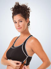 Load image into Gallery viewer, Maternity to Nursing Adjustable Sports Bra (4027) Black (Open)