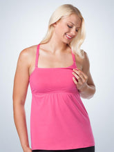 Load image into Gallery viewer, Modern Square Neck Nursing Cami (4044) Azalea (Cup Down)