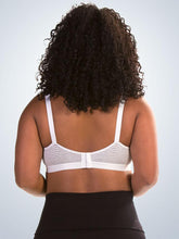 Load image into Gallery viewer, Shirred-Front Comfort Nursing Bra (4048) Gray Stripes (Back)