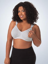 Load image into Gallery viewer, 4388 Sport Wirefree Nursing Bra Heather Gray (Cup Down)
