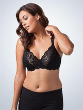 Load image into Gallery viewer, 5044 Scalloped Lace Underwire Full Figure Bra Black