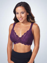Load image into Gallery viewer, 5044 Scalloped Lace Underwire Full Figure Bra Blackberry Wine