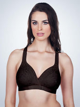 Load image into Gallery viewer, Crossover Front Closure Racer Back Leisure Bra (5048) Black