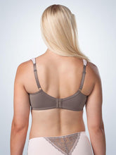 Load image into Gallery viewer, Dreamy Comfort Wireless Lace Soft Cup Full Figure Bra (5203) Mocha with Seashell Pink (Back)