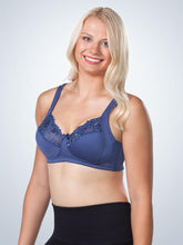 Load image into Gallery viewer, Dreamy Comfort Wireless Lace Half Cup Full Figure Bra (5204) Royal Navy
