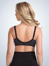 Load image into Gallery viewer, Balconette Padded Wirefree Comfort Bra 5215 BLACK W/POSEIDON TRIM Back