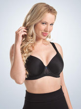 Load image into Gallery viewer, Balconette Padded Wirefree Comfort Bra 5215 BLACK W/POSEIDON TRIM Front
