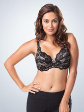 Load image into Gallery viewer, Lace Cup Underwire Full Figure Bra (5408) Black Lace Over Blush