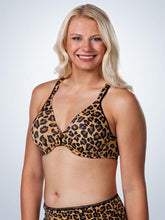 Load image into Gallery viewer, 5415 Full Figure Front Closure Racer Back Underwire Bra Leopard