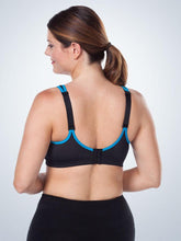 Load image into Gallery viewer, 5430 Ultimate Sports Bra Black with Vivid Blue Trim back
